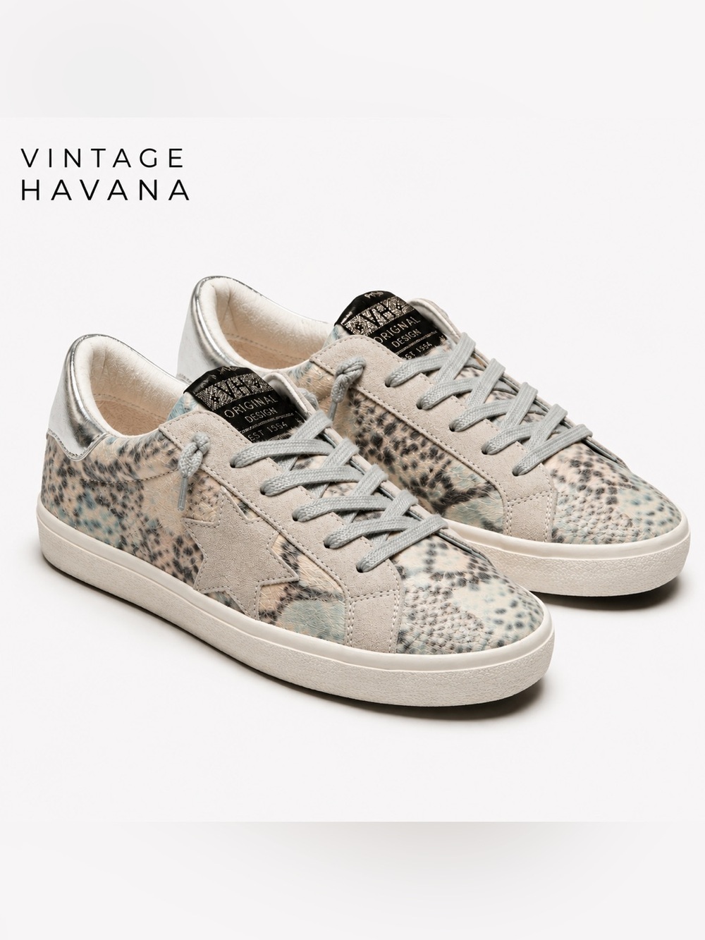 Vintage Havana Kayle Wild Snake Sneakers Size 10 NWT Calf Hair Star Shoes